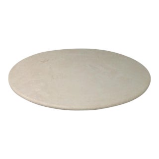 Beige Cream Round Travertine Top For Sale