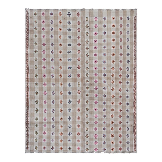 Turkish Cotton Kilim Rug 6' X 8'2'' For Sale