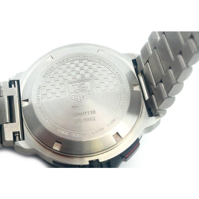 Silver 6718 Tag Heuer Formula 1 Men's Watch Steel Wah111B 41mm Date Silver Dial For Sale - Image 8 of 8