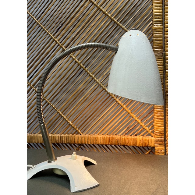 Mid-Century White Shrink Varnish Table Lamp, 1950s For Sale - Image 14 of 18
