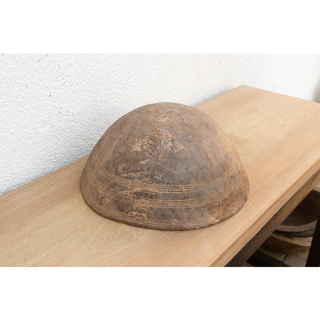 Wood Charred Finish Antique African Bowl For Sale - Image 7 of 8