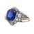 Art Deco 1930s 4.02 Carat No Heat Ceylon Sapphire in Platinum Art Deco Ring, Size 6 For Sale - Image 3 of 15