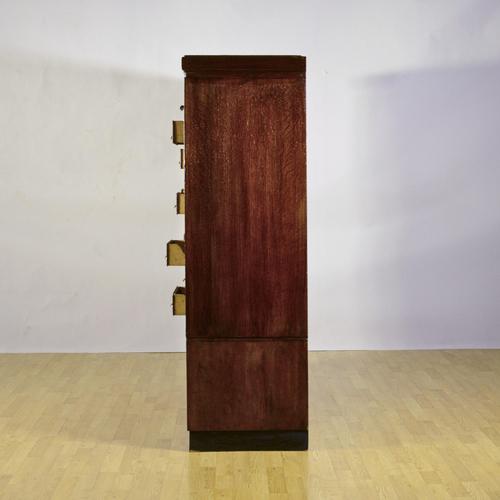 Industrial Storage Unit with Tambour Door and 32 Drawers, 1940s For Sale - Image 6 of 9