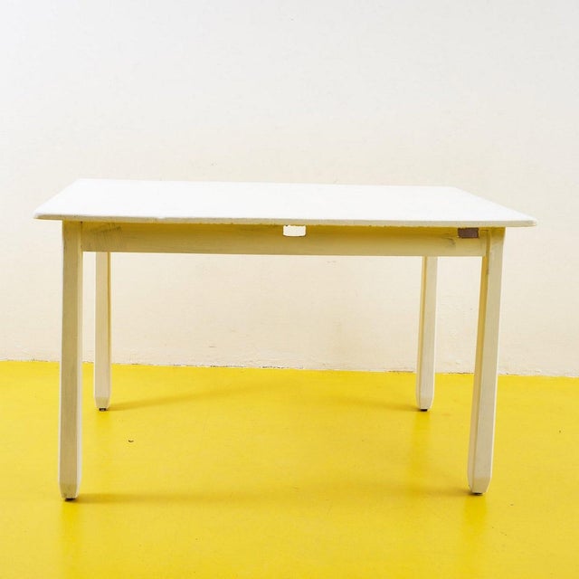 Wood White Table in Wood For Sale - Image 7 of 7