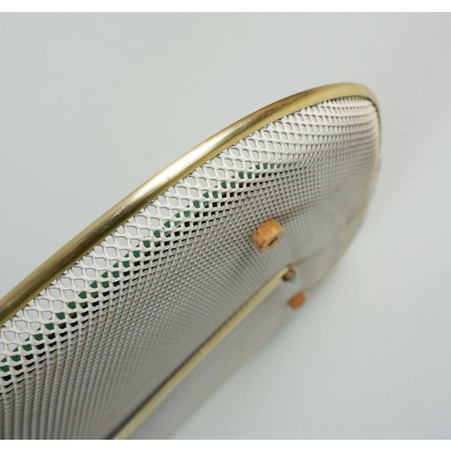 Mid-Century Modern Wall Mirror with Wire Mesh Frame and Brass, 1950s For Sale - Image 10 of 11