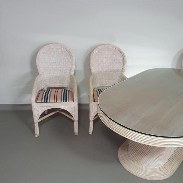 Pencil Reed Dining Table and Chairs, Set of 4 For Sale - Image 3 of 18
