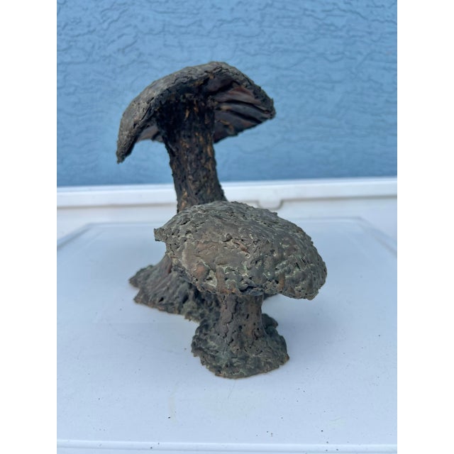 Vintage Copper Sculpture of Mushrooms For Sale - Image 10 of 12