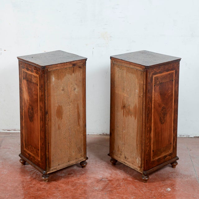 Inlaid Bedside Tables, 19th Century, Set of 2 For Sale - Image 9 of 18