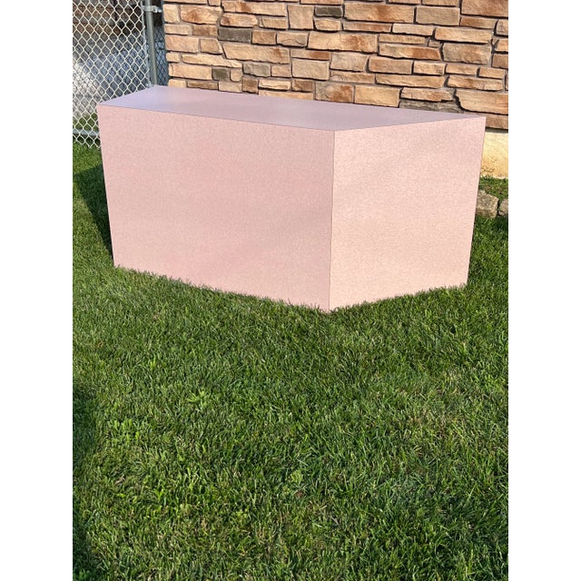 1980 Pink Formica Sofa Table, custom made and in really good vintage condition