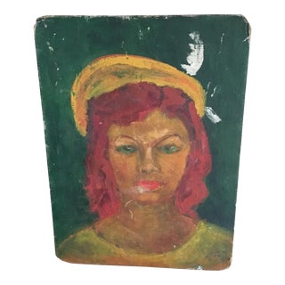 Mid-Century Vintage Portrait of a Girl For Sale