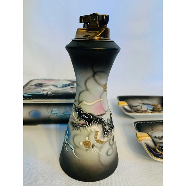 Mid 20th Century Dragonware Moriage Complete Smoking Ensemble - 4 Piece Set For Sale - Image 4 of 13