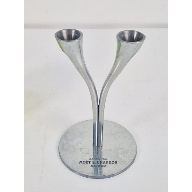 Crystal Champagne Flutes in Holder by Philippe Di Meo for Moët & Chandon, 1980s, Set of 2 For Sale - Image 6 of 14