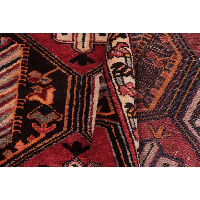 Textile Shabby Chic Tabriz Red/Rust Wool Runner Rug- 3'7'' X 9'10'' For Sale - Image 7 of 10