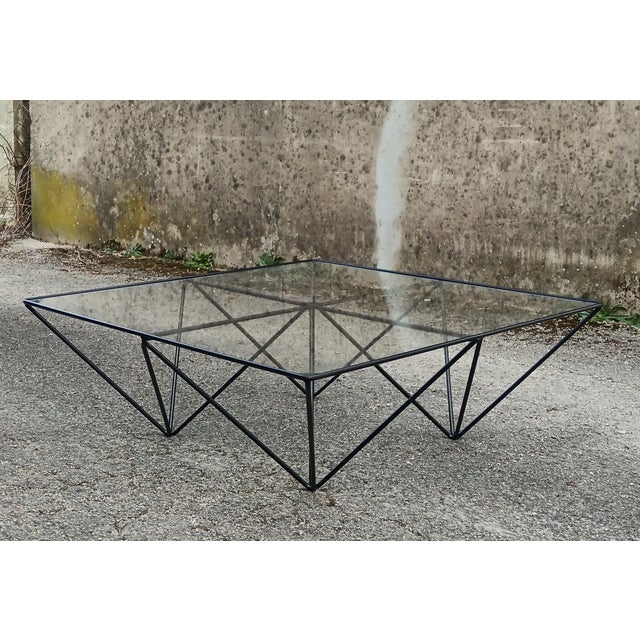 Coffee Table in Metal and Glass, 1980s For Sale - Image 9 of 12