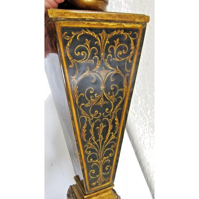 Gold Boulle Style Gold Table Lamp With Shade For Sale - Image 8 of 12