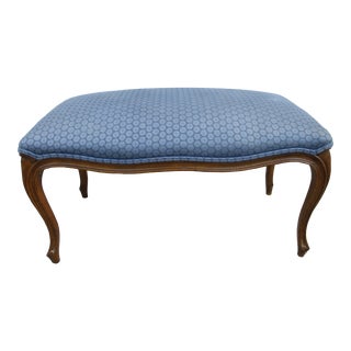 Blue Louis XV Style End of Bed Bench Seat For Sale
