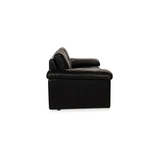 Black Leather Conseta 2-Seater Sofa from COR For Sale - Image 10 of 13
