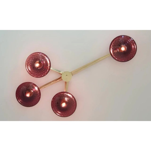 Not Yet Made - Made To Order Quattro Natural Brass Amethyst Bubbles Glass Flush Mount by Fabio Ltd For Sale - Image 5 of 9