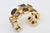 1990s Gold Plated Two Row Cuff Bracelet With Agate Stones, 1990's For Sale - Image 5 of 11