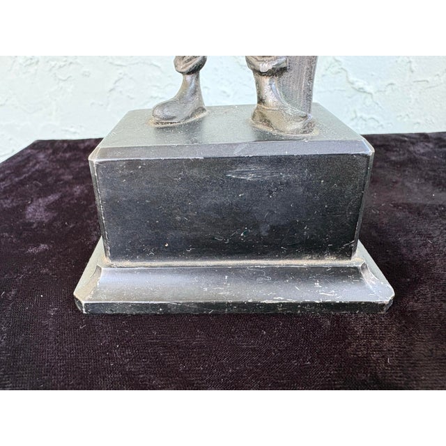 Early 20th Century Bronze-Tone Blacksmith Figure Sculpture on Stepped Base For Sale In Orlando - Image 6 of 10