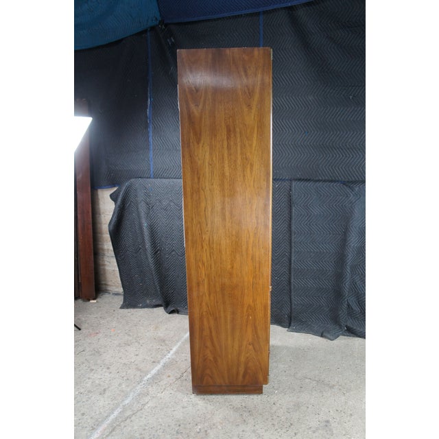 Late 20th Century 2 Drexel Heritage Accolade II Walnut Campaign Chifferobe For Sale - Image 12 of 15
