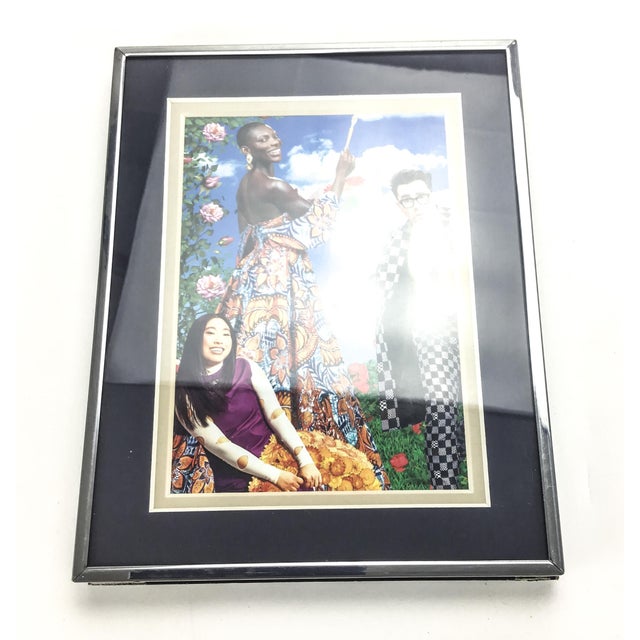 Campaign 1970’s Modern Chrome Glass Protected Matted 5 X 7 1980’s Photo Frame For Sale - Image 3 of 5