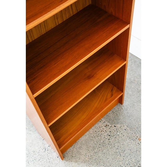 Brown 1960s Mid Century Danish Modern Bookshelf Tall Teak Wood Shelving 6 Shelf Compact 24" For Sale - Image 8 of 12