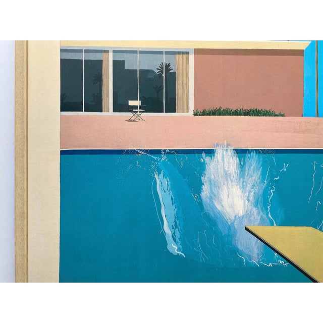 David Hockney Vintage 1988 Lithograph Print Framed Museum Exhibition Poster " a Bigger Splash " 1967 For Sale In Kansas City - Image 6 of 18