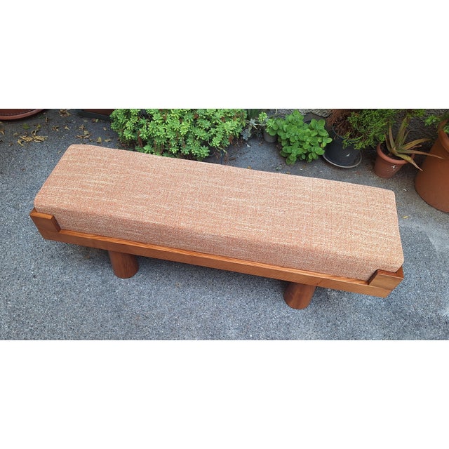 Bench with Conical Legs and Stain-Resistant Multi-Color Fabric from Artigianato Italiano, 2000s, in Flawless conditions....