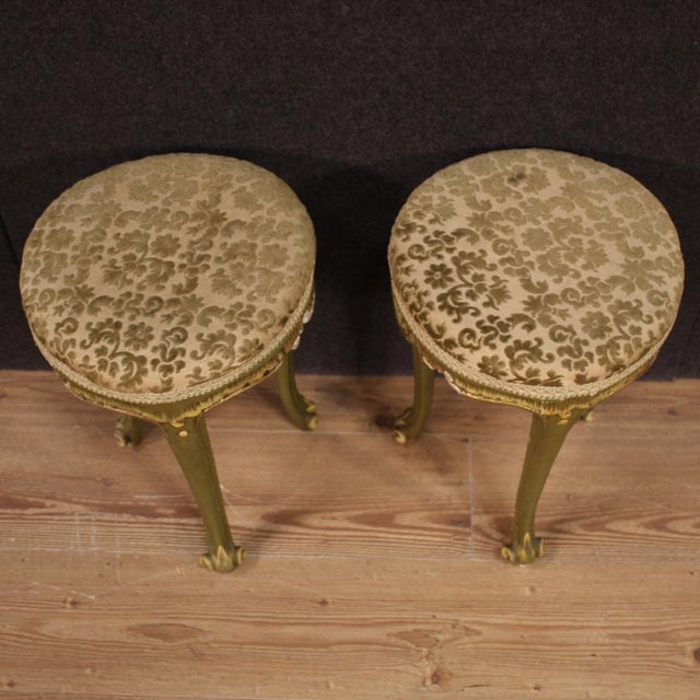20th Century Venetian Lacquered Stools, 1960s, Set of 2 For Sale - Image 3 of 13