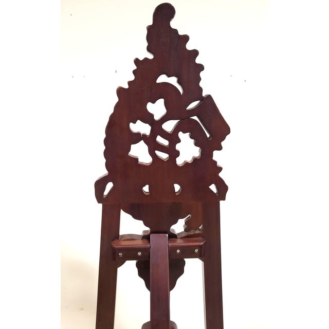 Vintage American 20th C Carved Mahogany Baroque Revival Easel Floor Display Stand For Sale - Image 13 of 15