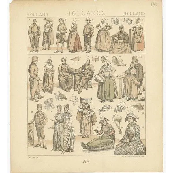 Racinet, Holland Outfits, 1880, Paper For Sale - Image 3 of 5