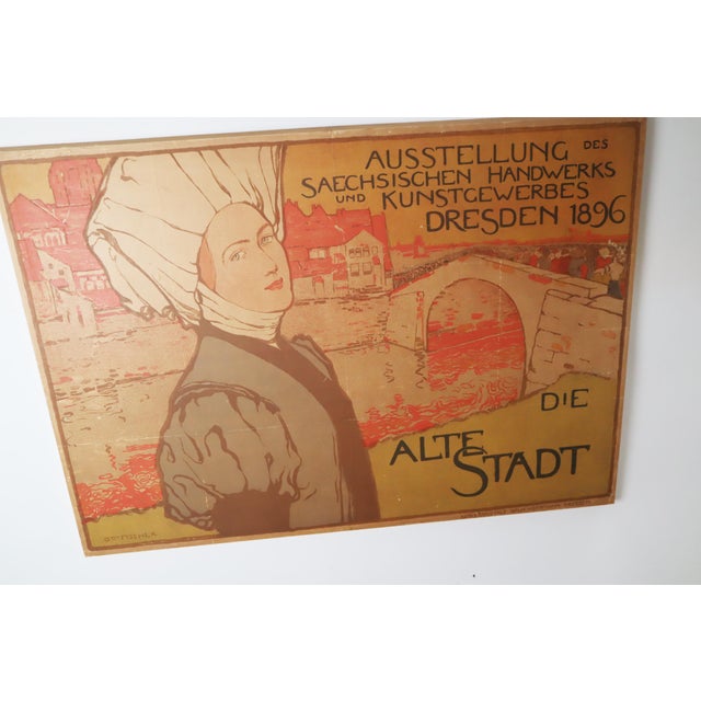 Art Nouveau Exhibition Poster of Saxony by Otto Fischer, Dresden, 1896 For Sale - Image 16 of 18