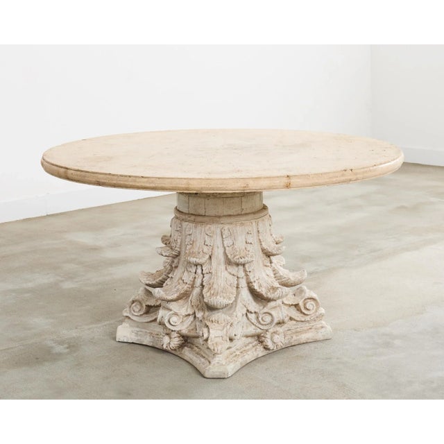 Neoclassical French Neoclassical Style Cast Stone Garden Center Table For Sale - Image 3 of 12