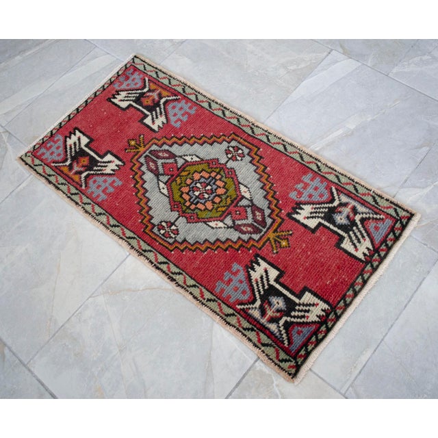 Hand Knotted Door Mat, Entryway Rug, Bath Mat, Kitchen Decor, Small Rug, Turkish Rug - 1'8" X 3'1" For Sale - Image 11 of 14