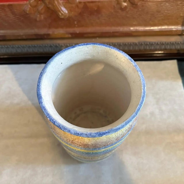 Brown 1930s Art Deco Futurist Italian Ceramic Vase by Ceramiche Di Albisola For Sale - Image 8 of 12