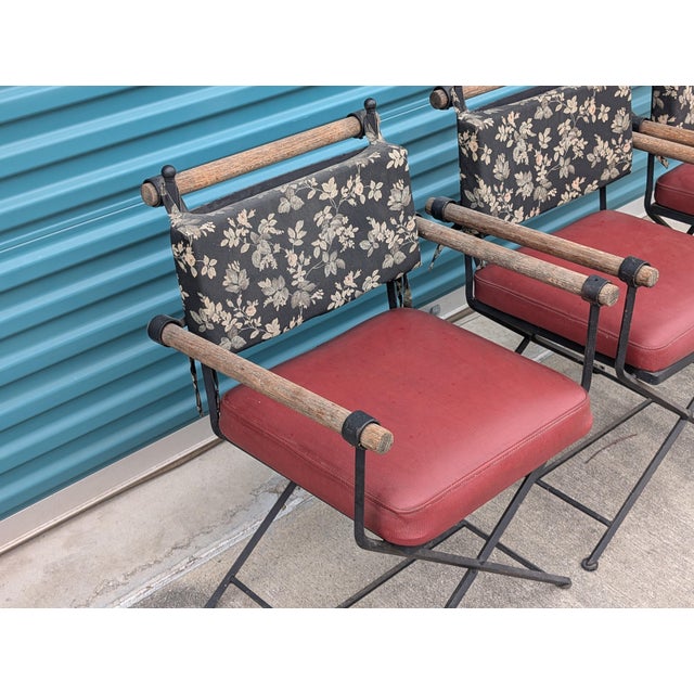 Set of 3 Vintage Cleo Baldon Style Iron Dining Chairs, c.1970s For Sale In Los Angeles - Image 6 of 9