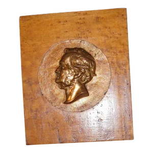 Mid 19th Century Lincoln Silhouette on Birds Eye Maple Plaque