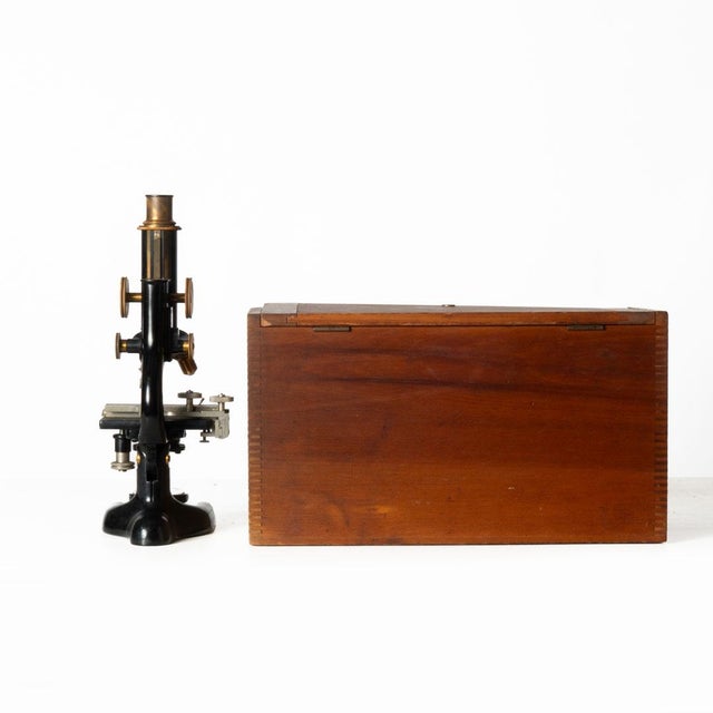 Antique Bausch and Lomb Microscope in Case For Sale - Image 10 of 18
