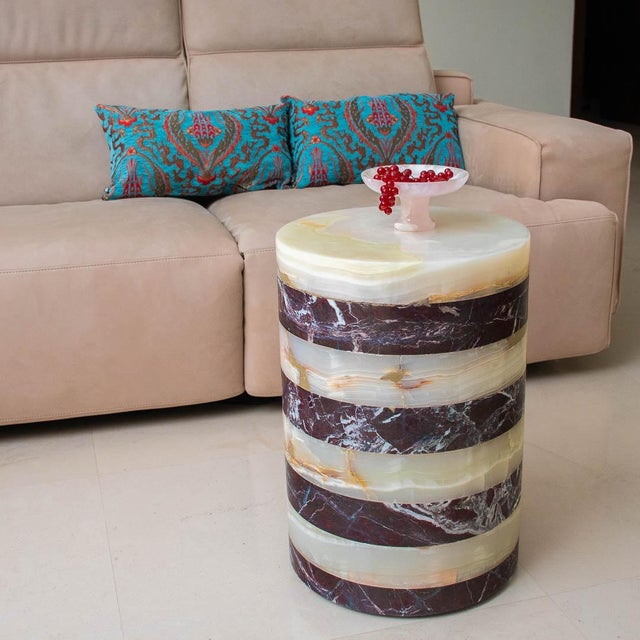 Onyx and Marble Side Table by Forzini, in New conditions. Designed from 2000