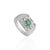 Classic Retro Inspired Emerald Cocktail Wide Band, Size 8.5 For Sale - Image 9 of 14