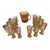 Vintage Mid-Century Amber Glass Water Pitcher & Tall Stemmed Goblets Rare 17-Piece Set For Sale