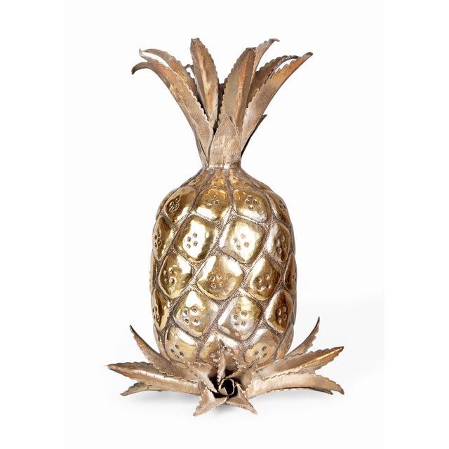 Mid-20th century Modern gilt brass decorative pineapple sculpture/newel post, Italy By: unknown Material: metal, copper,...