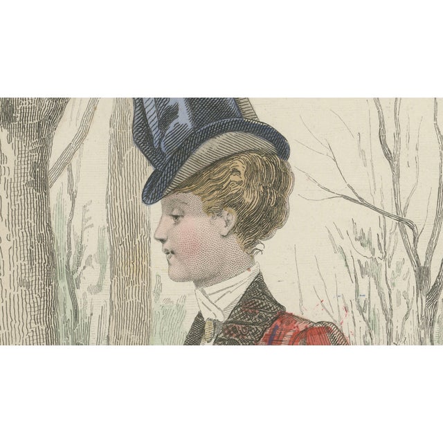 Journal des Dames et des Demoiselles, Tartan Dress & Child at Zoo, 1887, Engraving For Sale - Image 6 of 9