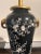 Black 1970s Chinoiserie Black and White Cherry Blossom Tall Lamps With Gold Elephant Head Rings - A Pair For Sale - Image 8 of 11