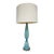 Beautiful Vintage Turquoise Murano Opaline Glass Lamp With Ribbed and Flared Shape For Sale