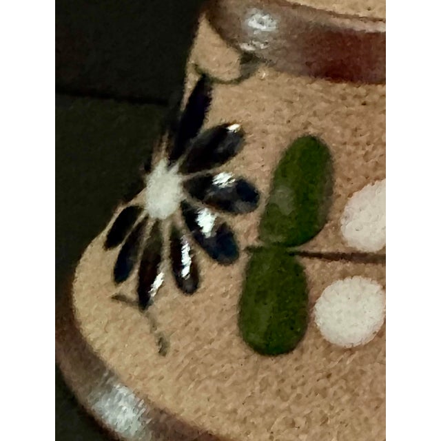 Folk Art Late 20th Century Handcrafted Mexican Stoneware Pottery Folk Art Floral Bell For Sale - Image 3 of 12