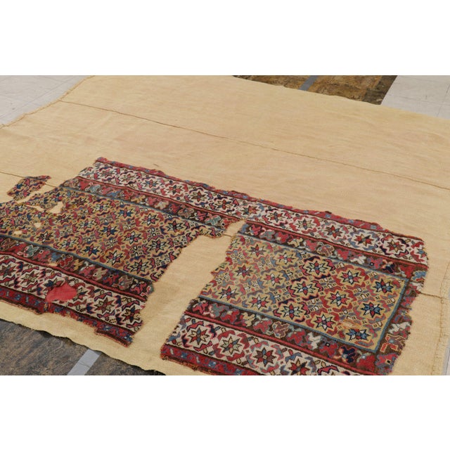 Tribal Vintage Tribal Rug Fragment Layered With Flatweave Backing - Rug & Kilim For Sale - Image 3 of 9