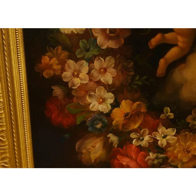 Regency Artist, Putti Trio, Oil Painting, Framed For Sale - Image 9 of 10