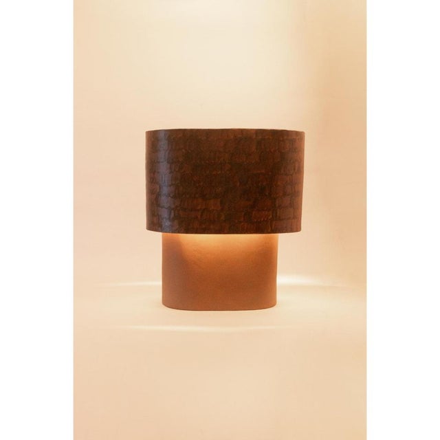 Large Table Lamp in Stoneware with Hand-Painted Glaze by Lucas Huillet For Sale - Image 6 of 17